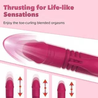 Triple Action Beaded Thrusting Vibrator - BOMBEX Gary, 10.2" Curved Head G Spot Vibrator, Rabbit Vibrator for Clitoral Stimulati Triple Action Beaded Thrusting Vibrator - BOMBEX Gary, 10.2" Curved Head G Spot Vibrator, Rabbit Vibrator for Clitoral Stimulati