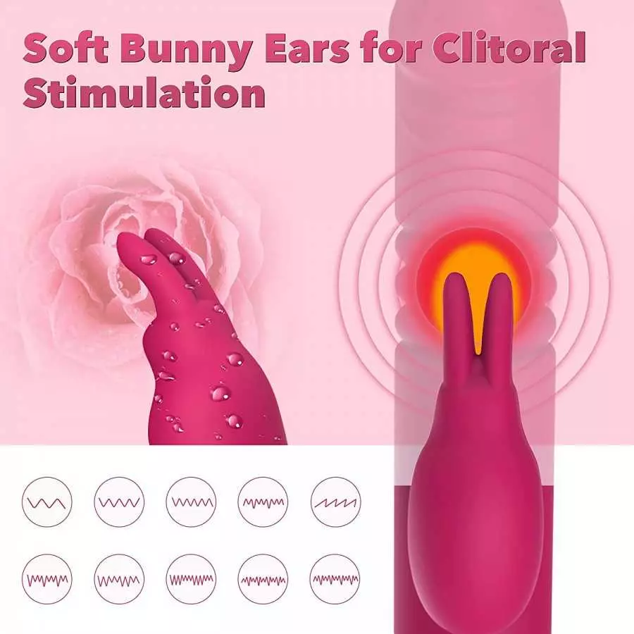 Triple Action Beaded Thrusting Vibrator - BOMBEX Gary, 10.2" Curved Head G Spot Vibrator, Rabbit Vibrator for Clitoral Stimulati