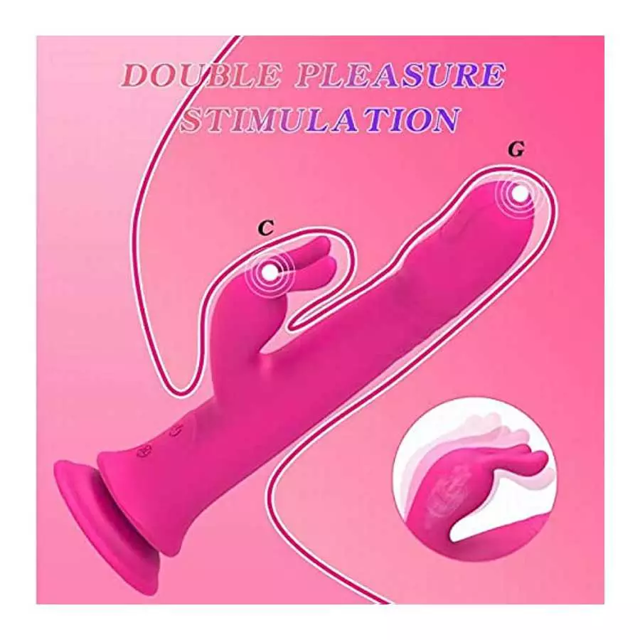 Thrusting Rabbit Vibrator Sex Adult Toys for Women, Clitoral Stimulator, G-Spot Vibrator with 10 Thrust Vibration & 9 Rotation M