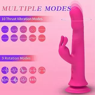 Thrusting Rabbit Vibrator Sex Adult Toys for Women, Clitoral Stimulator, G-Spot Vibrator with 10 Thrust Vibration & 9 Rotation M Thrusting Rabbit Vibrator Sex Adult Toys for Women, Clitoral Stimulator, G-Spot Vibrator with 10 Thrust Vibration & 9 Rotation M