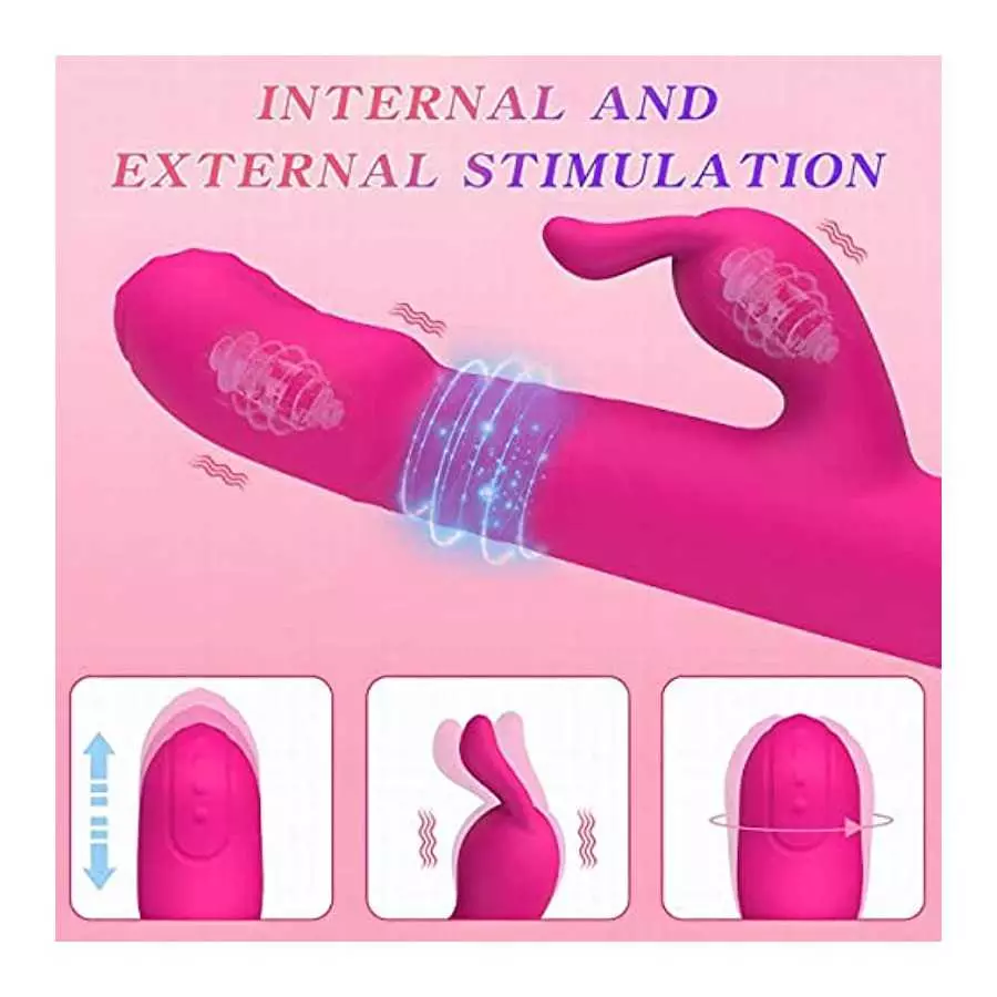 Thrusting Rabbit Vibrator Sex Adult Toys for Women, Clitoral Stimulator, G-Spot Vibrator with 10 Thrust Vibration & 9 Rotation M