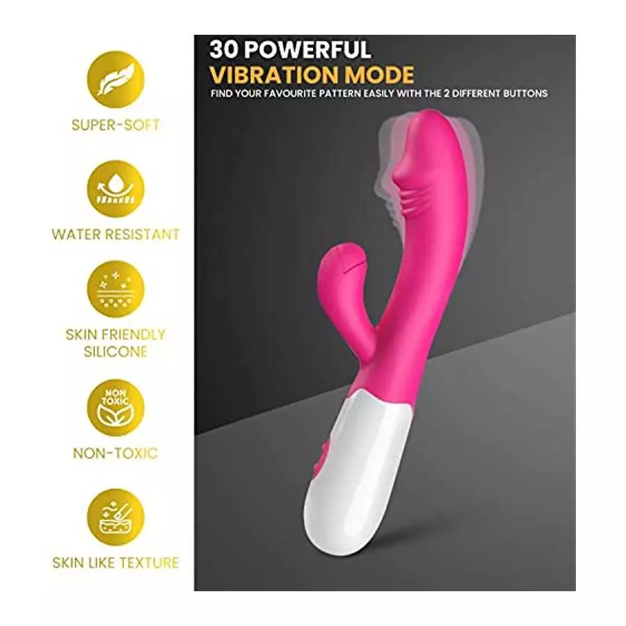 Pink Rabbit Dildo Vibrator, Adult Toys for Womens Sex Pleasure, G Spot Clit Vibrator 30 Speeds, Rose Toys/Woman Sex Toys for Cou
