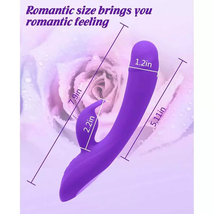 Rose G Spot Rabbit Vibrator, Alovegarden Realistic Dildo Clit Vibrator for Women with 7 Powerful Independent Button Vibration Mo