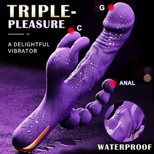 Vibrator for Women 3 in 1 G Spot Rabbit Anal Dildo Vibrators with 10 Vibration Modes, Woman Waterproof Rechargeable Vibrator Adu Vibrator for Women 3 in 1 G Spot Rabbit Anal Dildo Vibrators with 10 Vibration Modes, Woman Waterproof Rechargeable Vibrator Adu