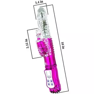 Leseox Thrusting Rabbit Vibrator with 360°rotation, 12 Vibration Modes Realistic Dildo for G-spot Clitoris Nipple Vagina Anal St Leseox Thrusting Rabbit Vibrator with 360°rotation, 12 Vibration Modes Realistic Dildo for G-spot Clitoris Nipple Vagina Anal St