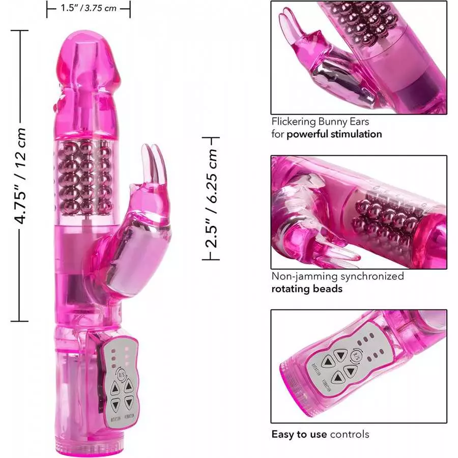 CalExotics Waterproof Jack Rabbit – Rabbit Vibrator With Rotating Shaft – Vibe Sex Toys for Couples – Adult Clitoral & G Spot Ma