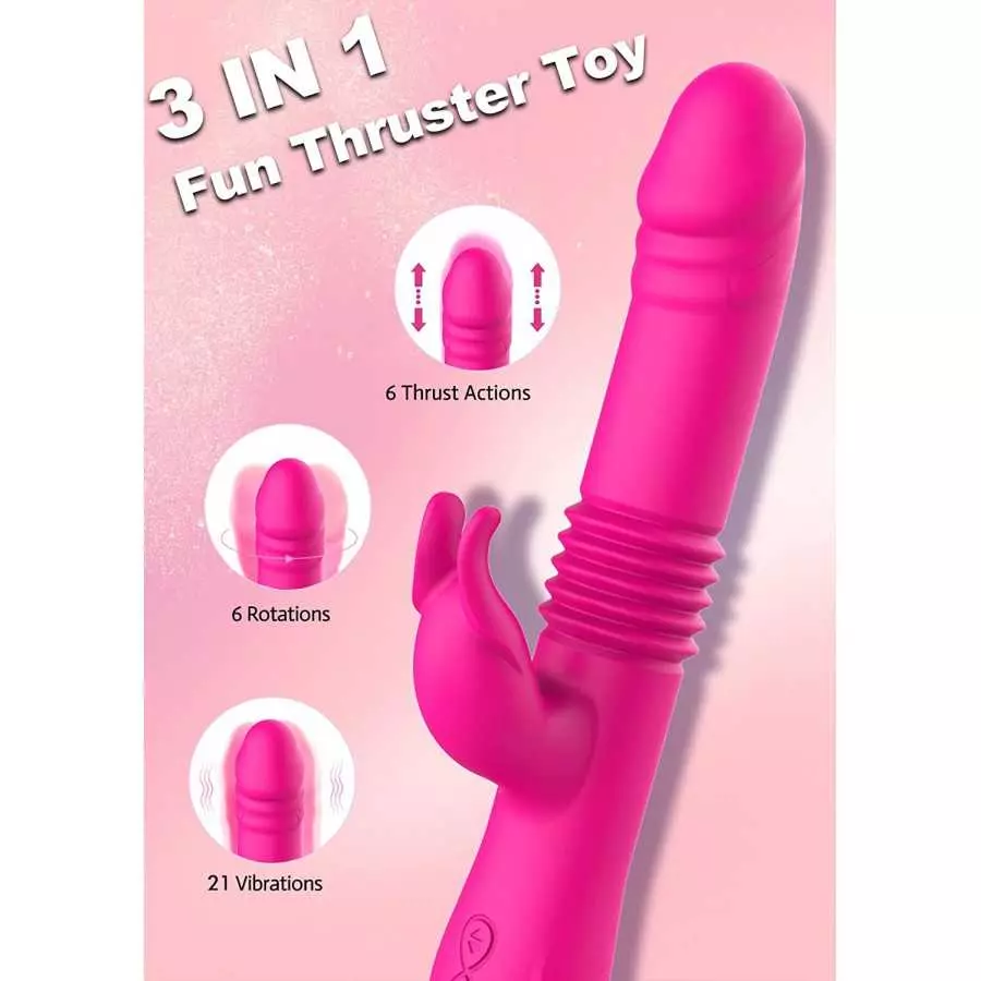 LOVENOTE Thrusting Rabbit Vibrator Dildo for Women, Clitorals Stimulator for Women Pleasure, Rotating G spot Vibrator Sex Toy wi
