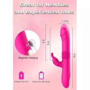 LOVENOTE Thrusting Rabbit Vibrator Dildo for Women, Clitorals Stimulator for Women Pleasure, Rotating G spot Vibrator Sex Toy wi LOVENOTE Thrusting Rabbit Vibrator Dildo for Women, Clitorals Stimulator for Women Pleasure, Rotating G spot Vibrator Sex Toy wi