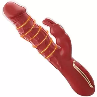 YIMOOCH Wriggling Rabbit Vibrator Sex Toys for Women, G Spot Realistic Vibrating Dildo Vibrators with 3 Powerful Wriggle Speeds 