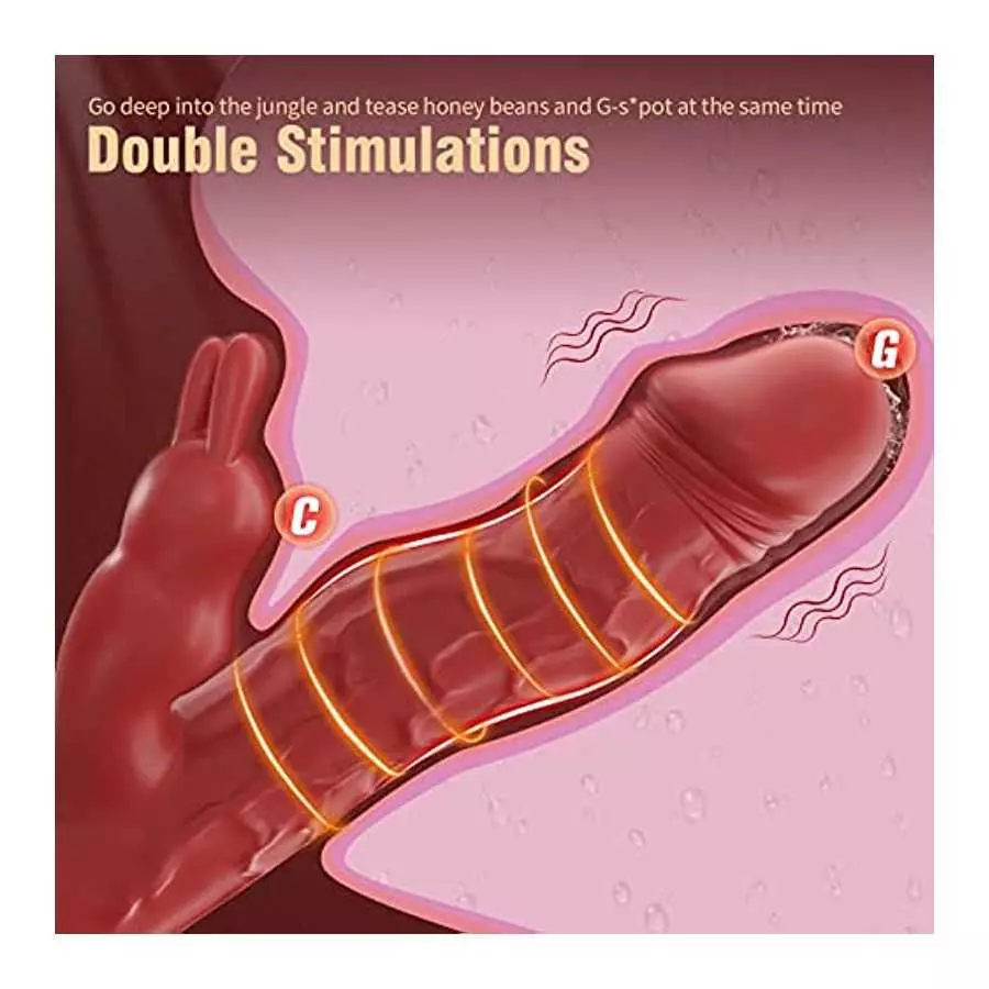 YIMOOCH Wriggling Rabbit Vibrator Sex Toys for Women, G Spot Realistic Vibrating Dildo Vibrators with 3 Powerful Wriggle Speeds 