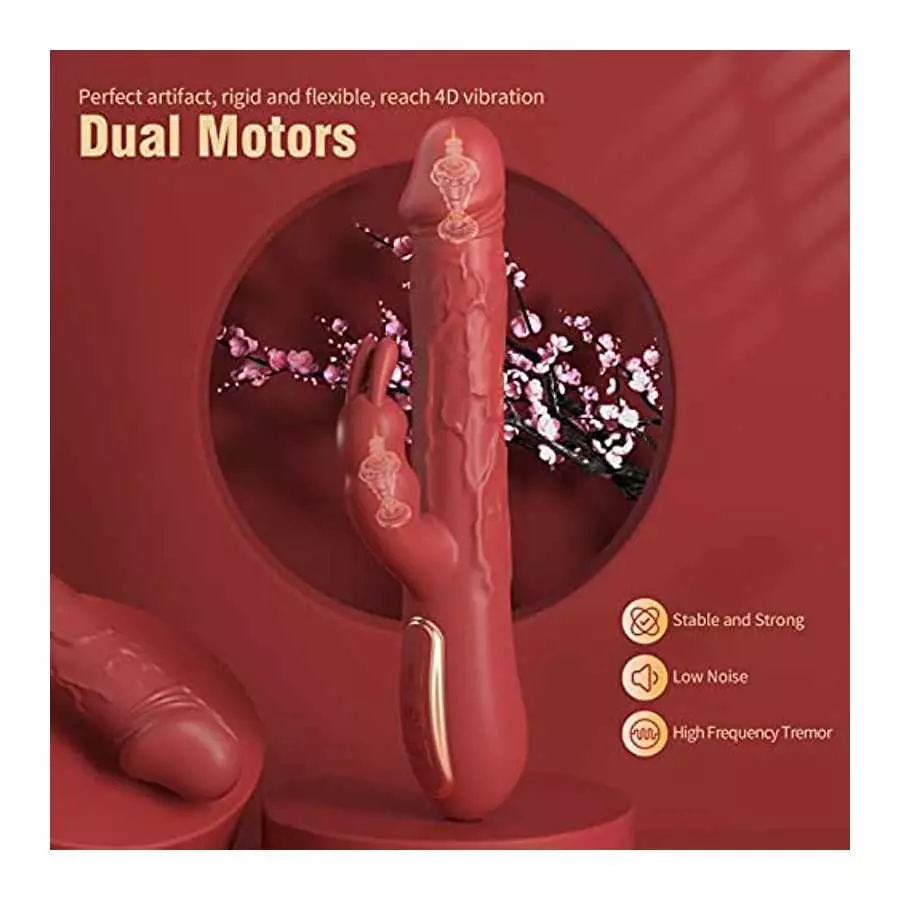 YIMOOCH Wriggling Rabbit Vibrator Sex Toys for Women, G Spot Realistic Vibrating Dildo Vibrators with 3 Powerful Wriggle Speeds 