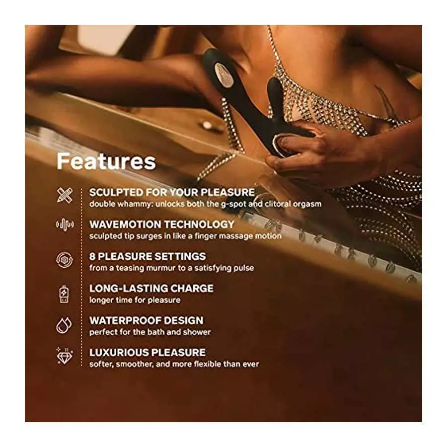 LELO Soraya Wave Luxurious Rabbit Vibrator Sex Toy Vibrators for Women with Unique WaveMotion Technology Thrusting Vibrator for 