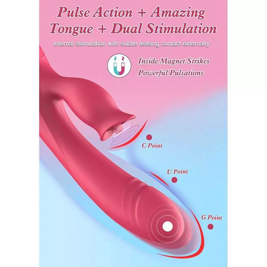 Pulsating Clitoral Vibrator Rabbit Vibrator for Women Vaginal Health, G Spot Clitorals Stimulator Tongue Licking Toys, Vibrator 