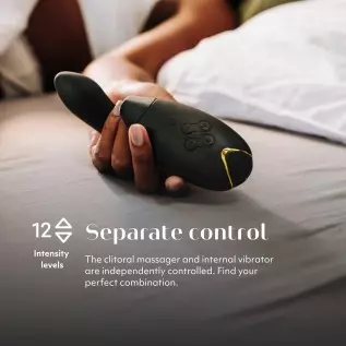 Womanizer InsideOut Rabbit Vibrator G Punkt Klitoris Stimulator Sauger, doppelte Stimulation, mit je 12 Intensitätsstufen, Schwa Womanizer InsideOut Rabbit Vibrator G Punkt Klitoris Stimulator Sauger, doppelte Stimulation, mit je 12 Intensitätsstufen, Schwa