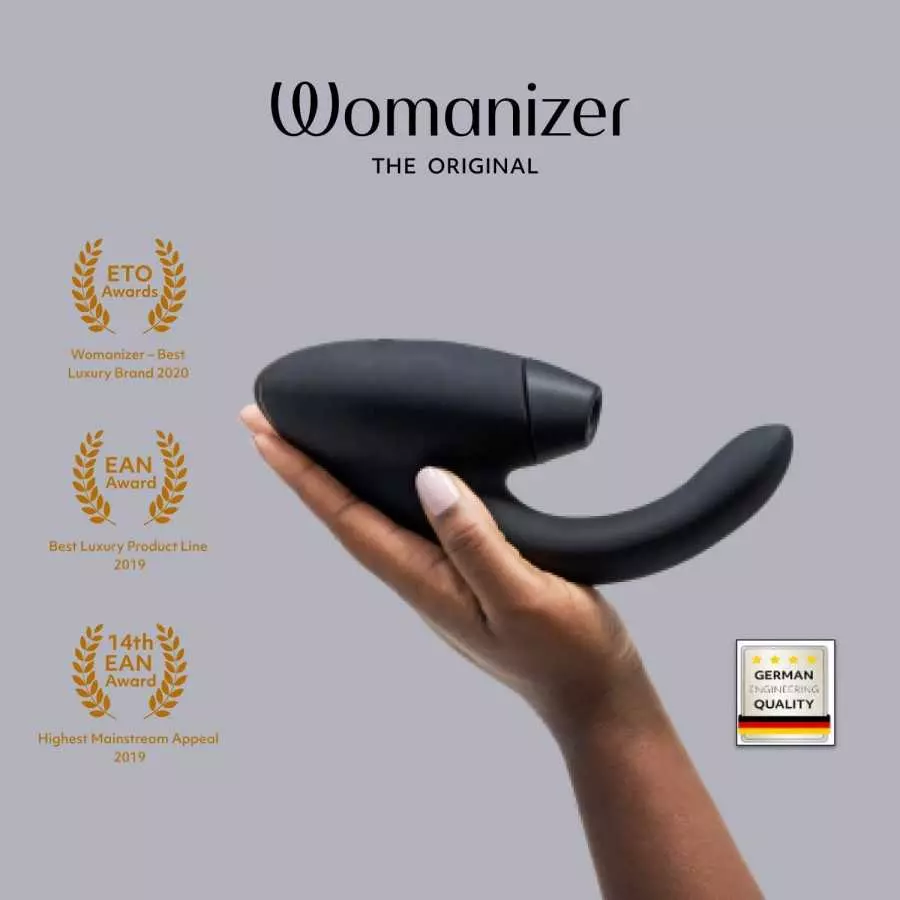 Womanizer InsideOut Rabbit Vibrator G Punkt Klitoris Stimulator Sauger, doppelte Stimulation, mit je 12 Intensitätsstufen, Schwa