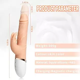 Thrusting Rabbit Vibrator Realistic Dildo Adult Sex Toy for Women, Sucking G Spot Clit Vibrator Rechargeable Heating Vibrating D Thrusting Rabbit Vibrator Realistic Dildo Adult Sex Toy for Women, Sucking G Spot Clit Vibrator Rechargeable Heating Vibrating D