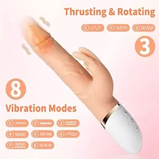 Thrusting Rabbit Vibrator Realistic Dildo Adult Sex Toy for Women, Sucking G Spot Clit Vibrator Rechargeable Heating Vibrating D Thrusting Rabbit Vibrator Realistic Dildo Adult Sex Toy for Women, Sucking G Spot Clit Vibrator Rechargeable Heating Vibrating D