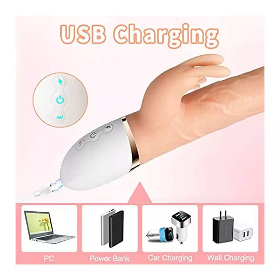 Thrusting Rabbit Vibrator Realistic Dildo Adult Sex Toy for Women, Sucking G Spot Clit Vibrator Rechargeable Heating Vibrating D