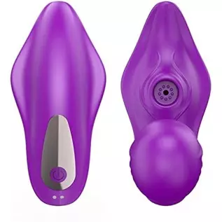 Dildo Vibrator Adult Sex Toy with Double Head Strap Sucking Features 10 Female Vibration Modes - Silicone Waterproof Rechargeabl