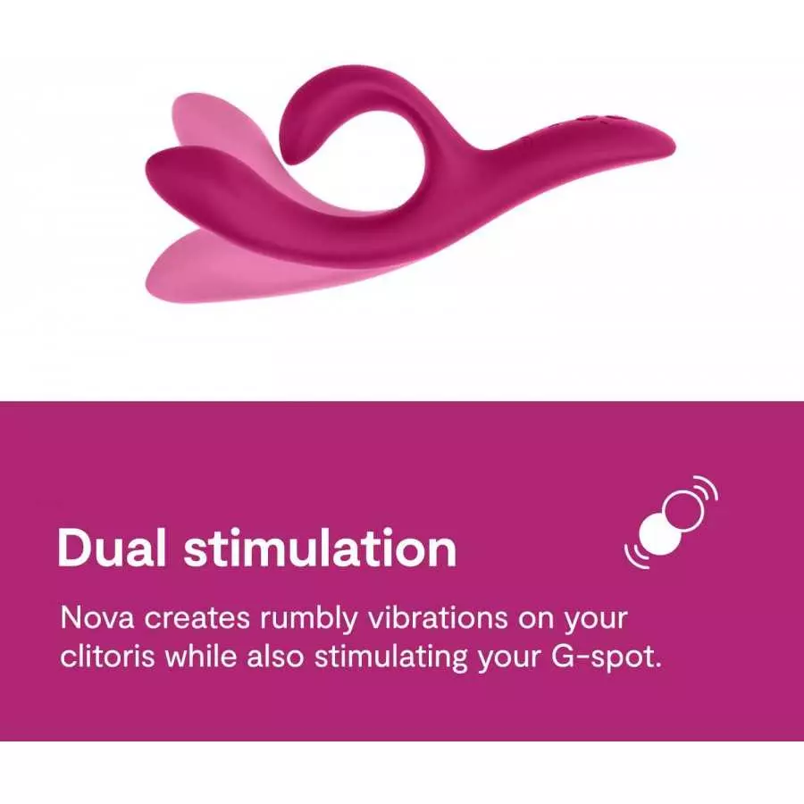 We-Vibe Nova 2 Rabbit Vibrator for Women - Vibrating Sex Toy for Clitoral and G-spot Stimulation - Flexible Vibrator with 10 Vib