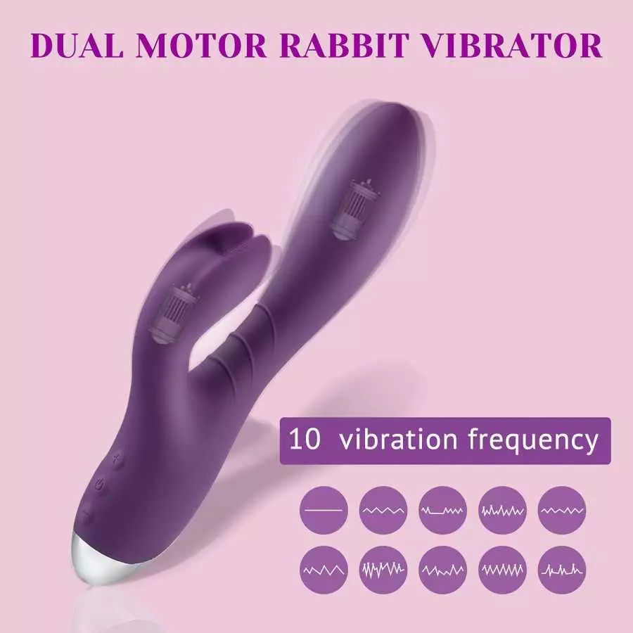 Tracy's Dog Clitoral Kneading & Slipping Rabbit Vibrator for Clit G Spot Stimulation with 10 Vibration Modes, Adult Sex Toy for 