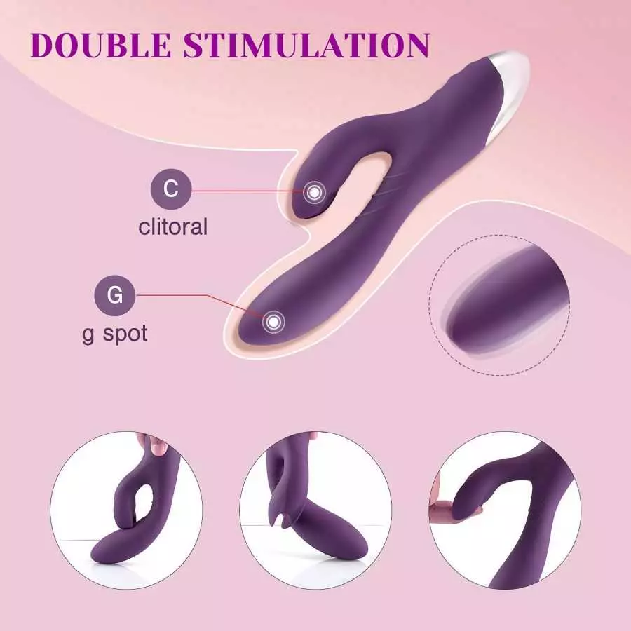 Tracy's Dog Clitoral Kneading & Slipping Rabbit Vibrator for Clit G Spot Stimulation with 10 Vibration Modes, Adult Sex Toy for 