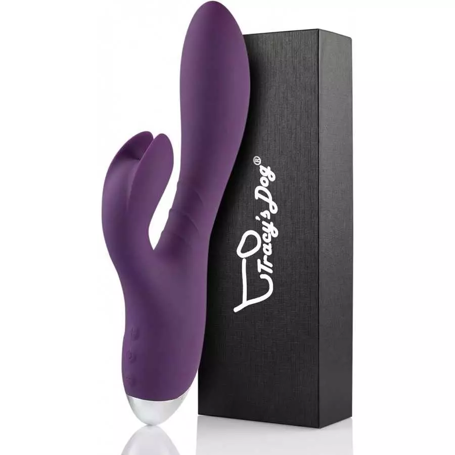 Tracy's Dog Clitoral Kneading & Slipping Rabbit Vibrator for Clit G Spot Stimulation with 10 Vibration Modes, Adult Sex Toy for 