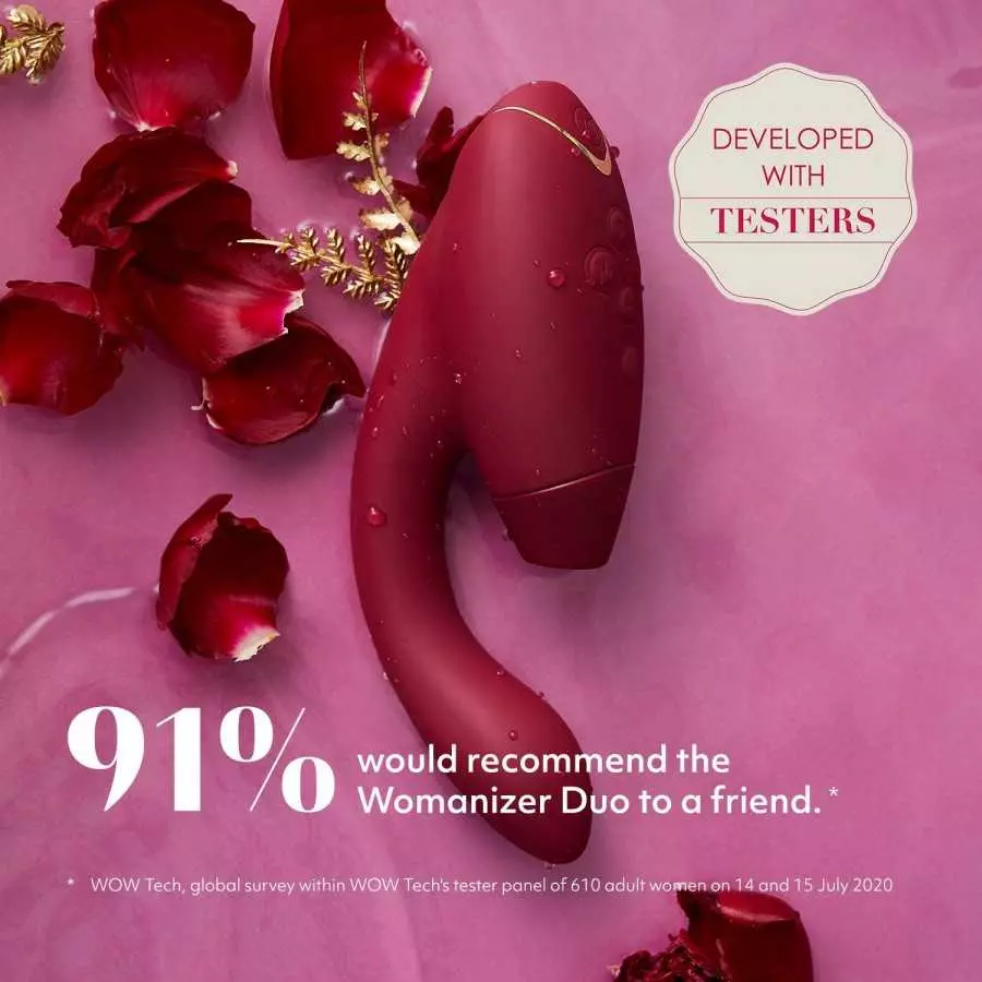 Womanizer Duo Clitoral Sucking Vibrator for Women - Vibrating Sex Toy for Clitoral and G-spot Stimulation - Smart Silence - Rabb