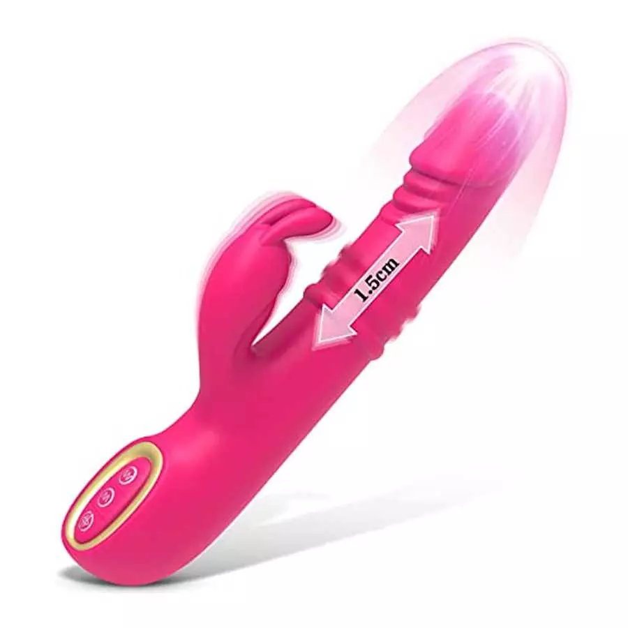 Tenufy Thrusting Rabbit Dildo Vibrator with Moving Ring G Spot Clitoral Vibrator Massager, 5 Thrusting & 10 Vibrating Patterns & Tenufy Thrusting Rabbit Dildo Vibrator with Moving Ring G Spot Clitoral Vibrator Massager, 5 Thrusting & 10 Vibrating Patterns &