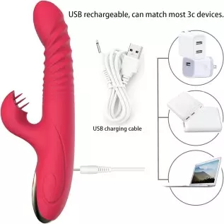Personal Female Pleasure USB Rechargeable Vibrating Waterproof for Women Portable Handheld for Woman Realistic Tool 8 Speeds Rab