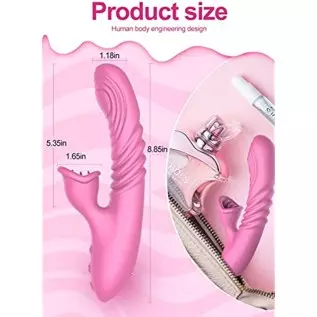G Spot Rabbit Vibrator with Soft Tongue,Clit Stimulator for G-spot Stimulation,Waterproof Dildo Vibrator with 7 Thrust Actions & G Spot Rabbit Vibrator with Soft Tongue,Clit Stimulator for G-spot Stimulation,Waterproof Dildo Vibrator with 7 Thrust Actions &