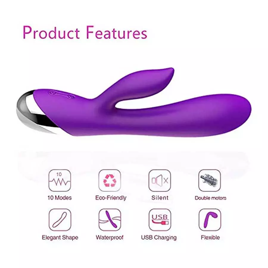 WD2819 G Spot Rabbit Vibrator with Heating Function, Rose Sex Toys for Clitoris G-spot Vibrating,Waterproof Dildo Multi Powerful