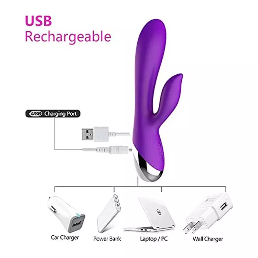 WD2819 G Spot Rabbit Vibrator with Heating Function, Rose Sex Toys for Clitoris G-spot Vibrating,Waterproof Dildo Multi Powerful