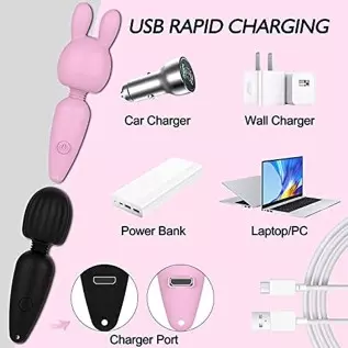 Fuirre Rabbit Bullet Vibrator,G-Spot Nipple Clitorals Stimulator,USB Rechargeable 10 Modes for Travel Backpack Pendant,Mini Port