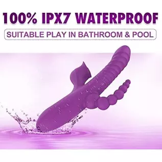 5 In 1 Rabbit Vibrator Clitoris Stimulation For Women with 10 Powerful Vibrations, Oral Sex Thrusting Tongue Licking Rotating Cl 5 In 1 Rabbit Vibrator Clitoris Stimulation For Women with 10 Powerful Vibrations, Oral Sex Thrusting Tongue Licking Rotating Cl