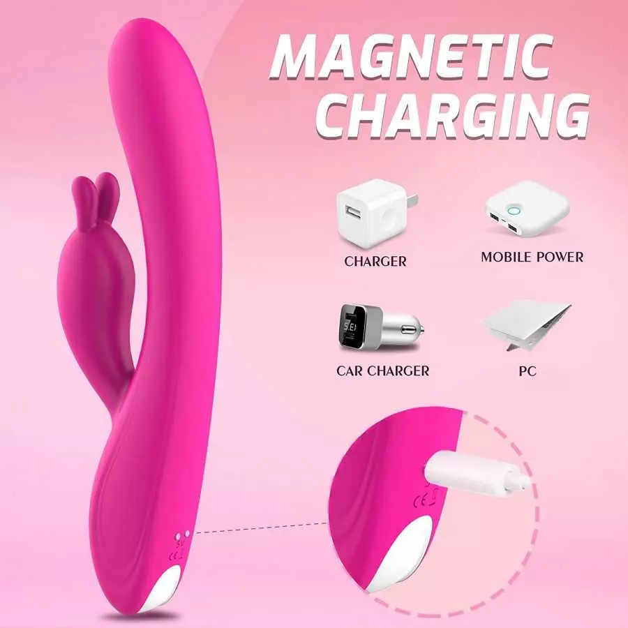G Spot Rabbit Vibrator,Clitoral Stimulator Massager with Flapping Strong Pulsation,Adult Toys with 9 Powerful Vibrations Dual Mo