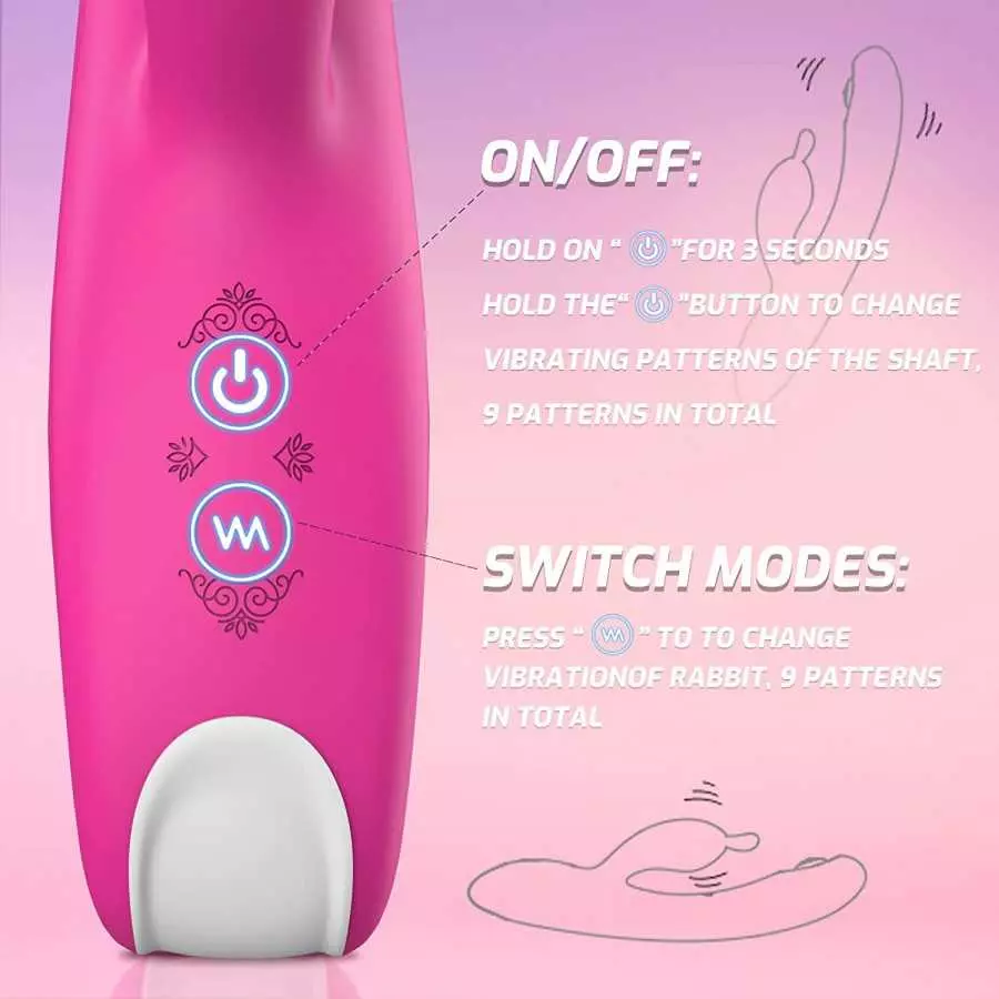 G Spot Rabbit Vibrator,Clitoral Stimulator Massager with Flapping Strong Pulsation,Adult Toys with 9 Powerful Vibrations Dual Mo
