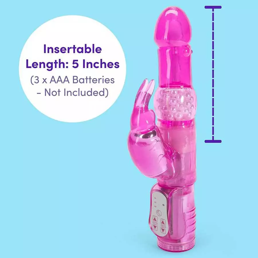Lovehoney Jessica Rabbit Vibrator - 5 Inch Vibrator for Women with Rotating Shaft - 7 Patterns & 3 Speeds - Dual Stimulation Adu