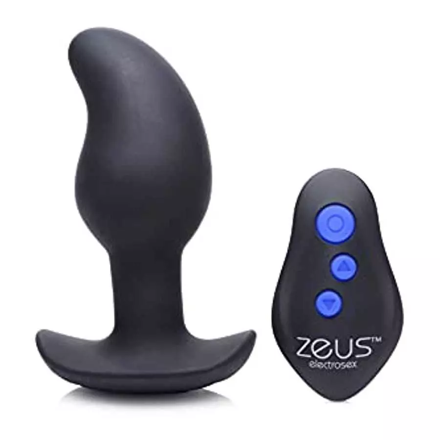 Zeus Electrosex 8X Volt Drop Vibrating and E-Stim Silicone Prostate Massager with Remote, Black Zeus Electrosex 8X Volt Drop Vibrating and E-Stim Silicone Prostate Massager with Remote, Black