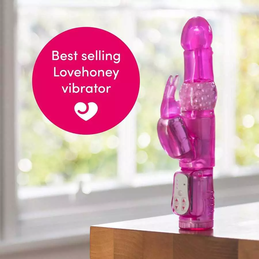 Lovehoney Jessica Rabbit Vibrator - 5 Inch Vibrator for Women with Rotating Shaft - 7 Patterns & 3 Speeds - Dual Stimulation Adu