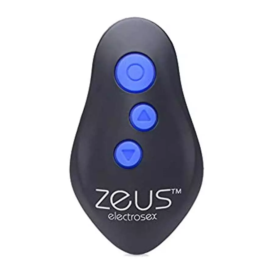 Zeus Electrosex 8X Volt Drop Vibrating and E-Stim Silicone Prostate Massager with Remote, Black