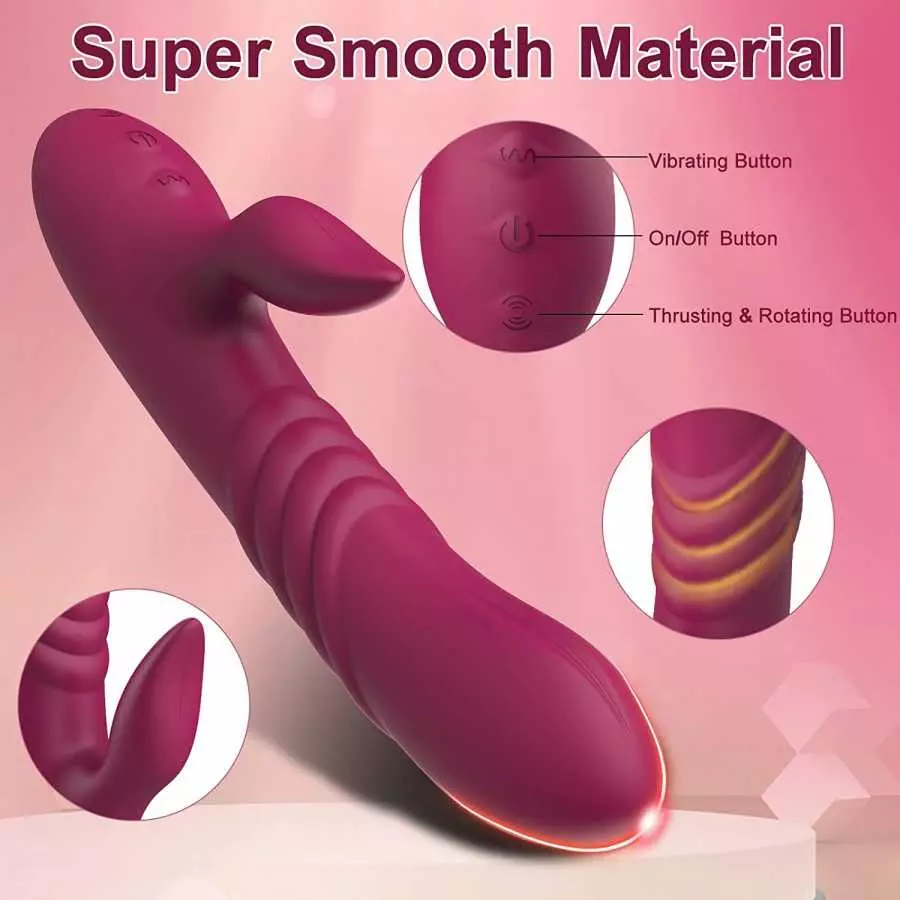 Thrusting Vibrator Dildo for Women Pleasure - G Spot Rabbit Vibrator with 7 Thrusting 7 Vibration Modes, Clitoralis Stimulator f