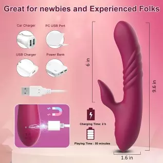 Thrusting Vibrator Dildo for Women Pleasure - G Spot Rabbit Vibrator with 7 Thrusting 7 Vibration Modes, Clitoralis Stimulator f Thrusting Vibrator Dildo for Women Pleasure - G Spot Rabbit Vibrator with 7 Thrusting 7 Vibration Modes, Clitoralis Stimulator f