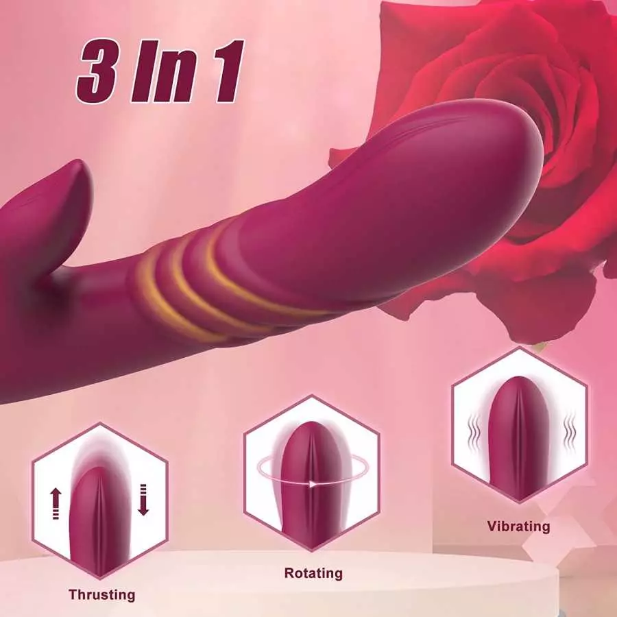 Thrusting Vibrator Dildo for Women Pleasure - G Spot Rabbit Vibrator with 7 Thrusting 7 Vibration Modes, Clitoralis Stimulator f