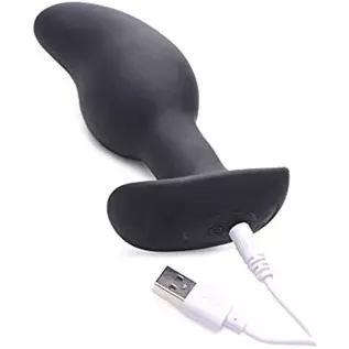 Zeus Electrosex 8X Volt Drop Vibrating and E-Stim Silicone Prostate Massager with Remote, Black