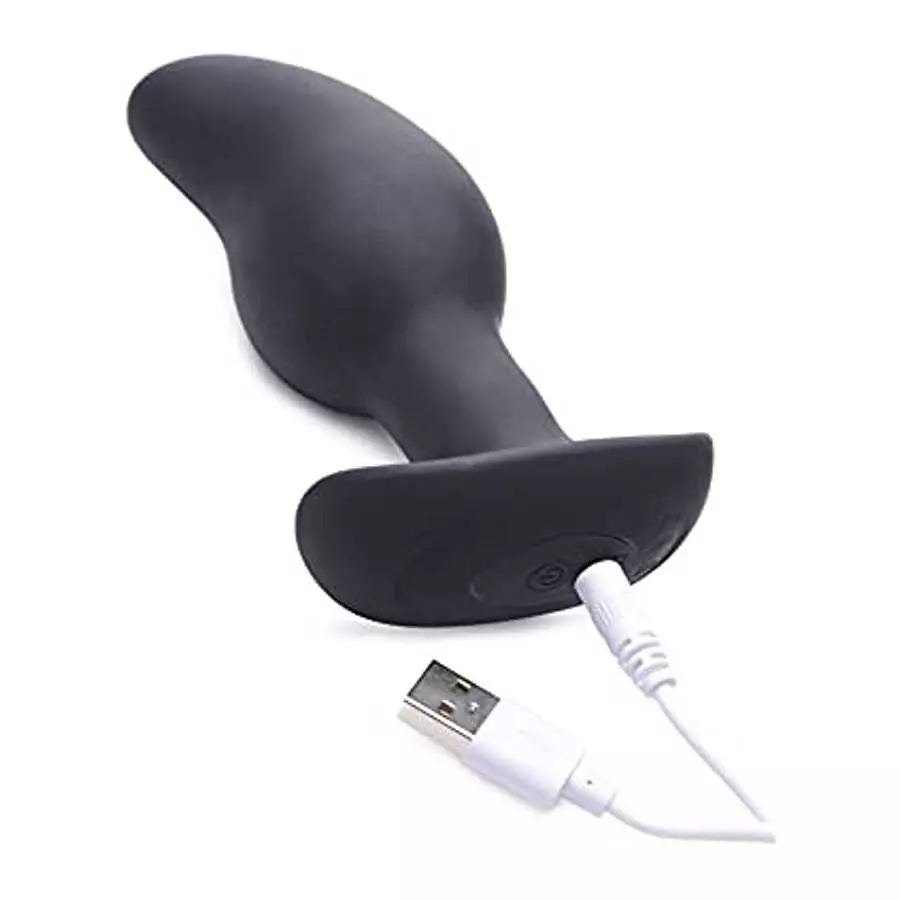 Zeus Electrosex 8X Volt Drop Vibrating and E-Stim Silicone Prostate Massager with Remote, Black