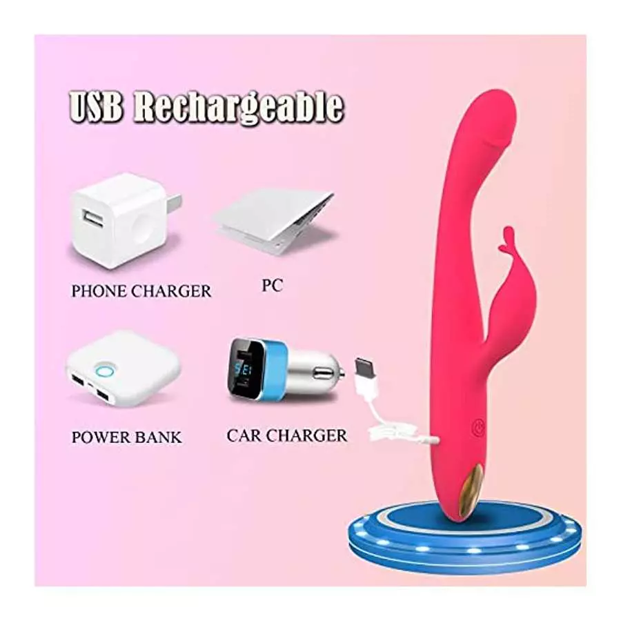 Clitoral G-spot Rabbit Finger Vibrator, High Frequency Clitoris Vaginal Nipple Stimulator Massager with 10 Intense Vibration Mod