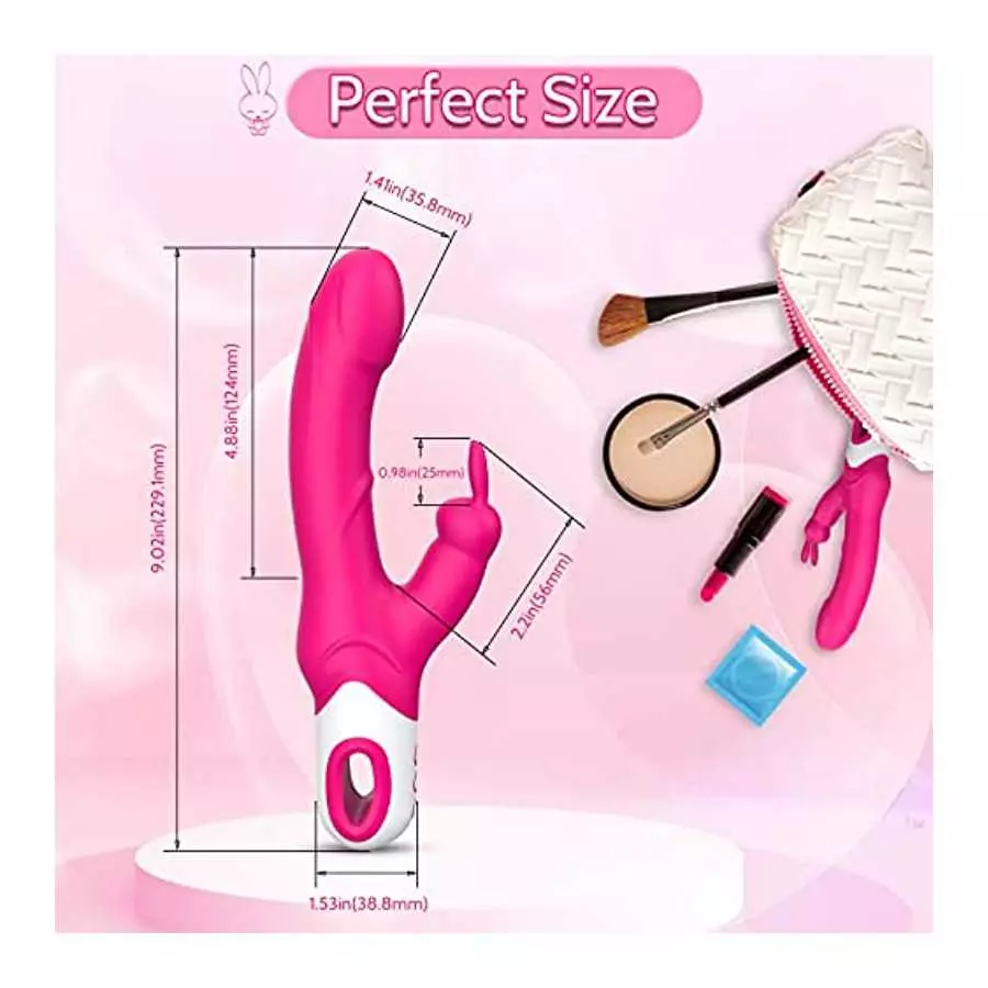 Rabbit Dildo G Spot Vibrator, Krumppo Sex Stimulator Adult Sex Toys for Women with 12 Vibrating Modes, Clitoral Vibrator Stimula