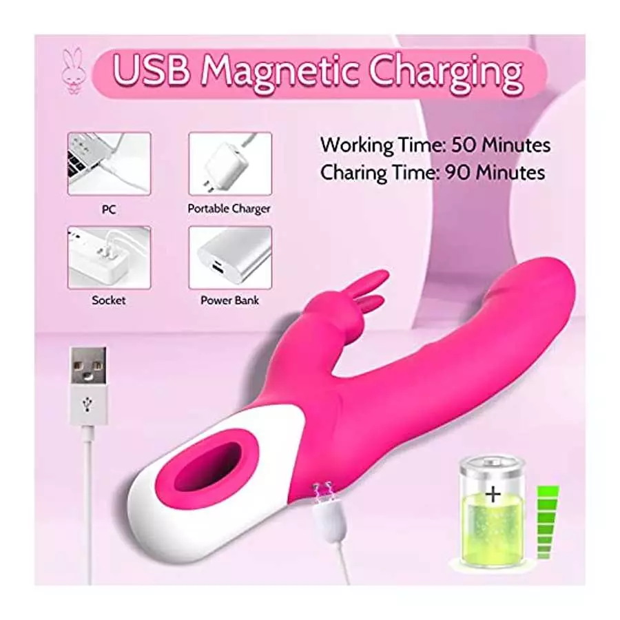 Rabbit Dildo G Spot Vibrator, Krumppo Sex Stimulator Adult Sex Toys for Women with 12 Vibrating Modes, Clitoral Vibrator Stimula