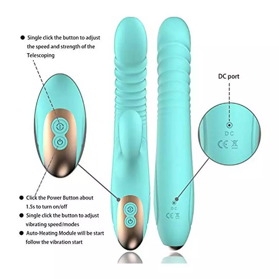 Handheld Personal Rechargeable Realistic Rabbit Vibrators for Women Vibrating Toys Pleasure with 8+7 Vibrating Modes Electric Po